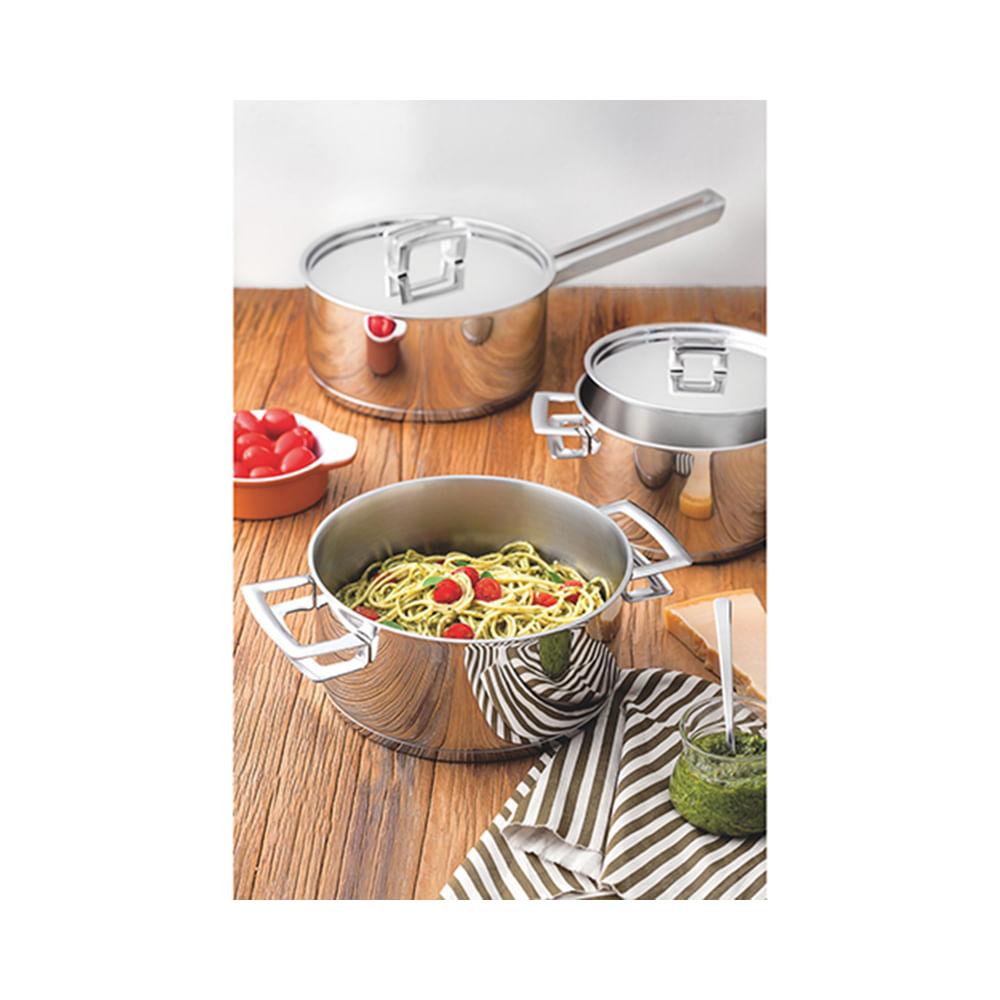 Caçarola Funda em Aço Inox Brava c/ Duas Alças e Fundo Triplo 24cm - Tramontina - 4