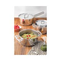 Caçarola Funda em Aço Inox Brava c/ Duas Alças e Fundo Triplo 24cm - Tramontina