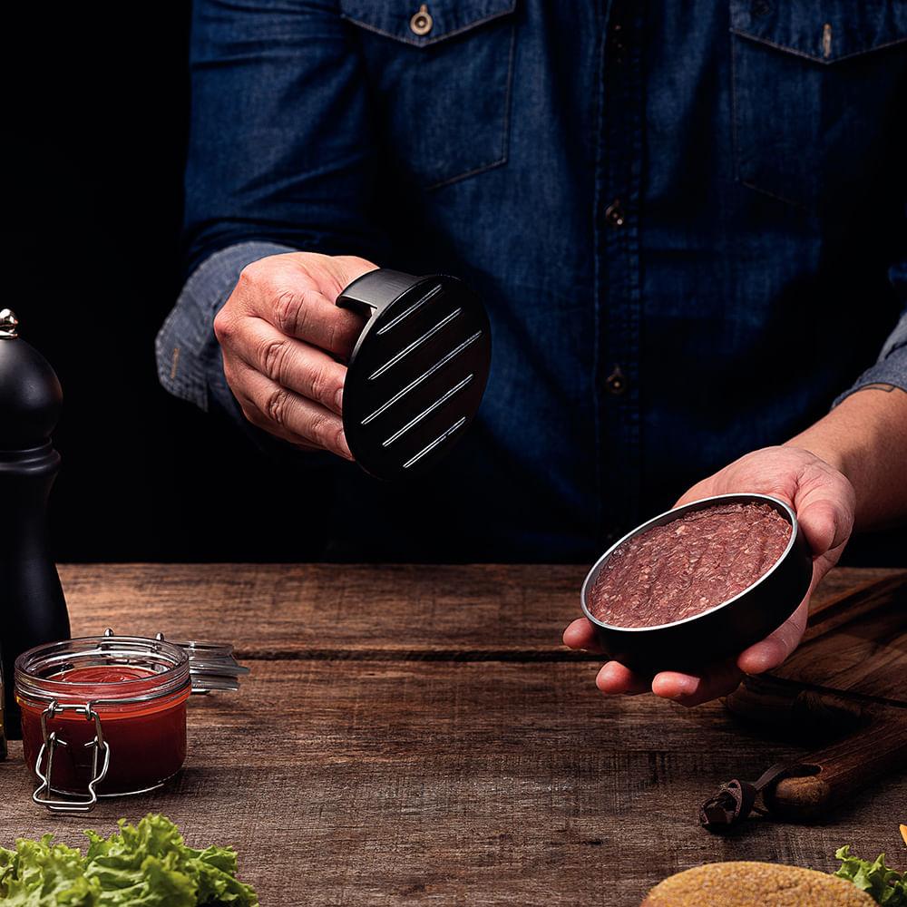 Prensador de Hamburguer Black Burger em Plástico Preto com Base em Alumínio - Tramontina - 4