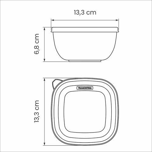 Pote Mixcolor em Polipropileno com Tampa Transparente 600ml - Tramontina