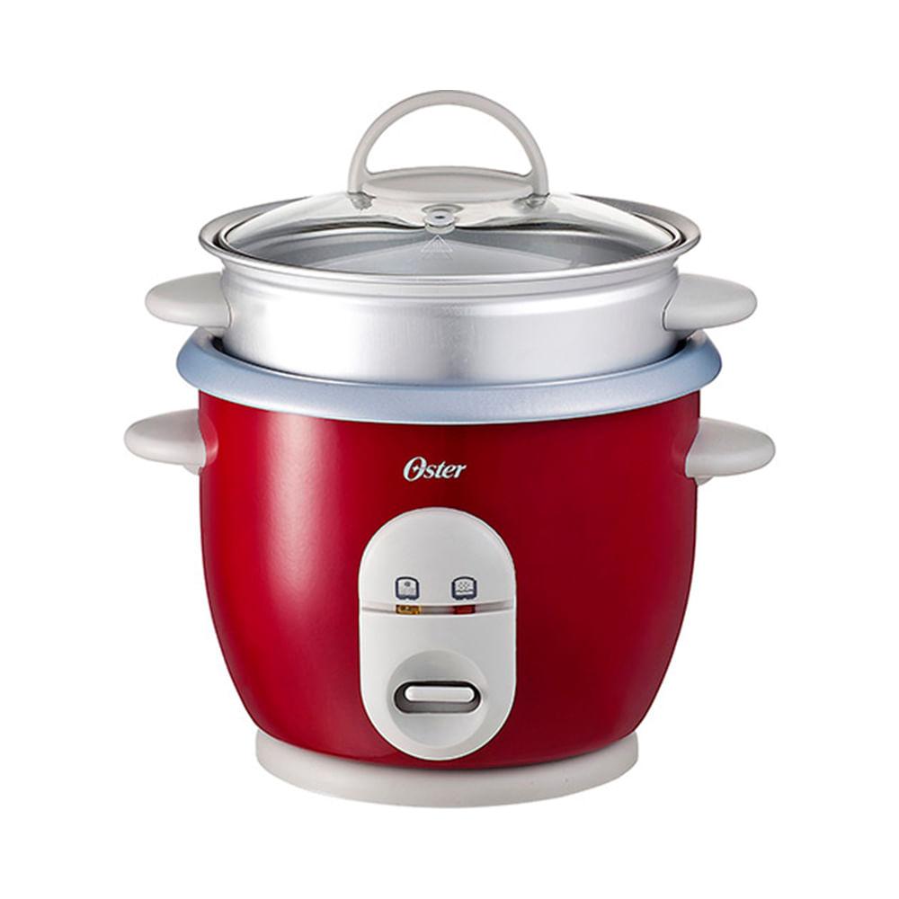 Panela Elétrica de Arroz Vermelha com Bandeja para Vapor - Oster - 1