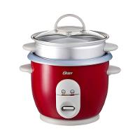 Panela Elétrica de Arroz Vermelha com Bandeja para Vapor - Oster - 1