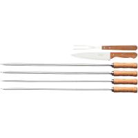Jogo para Churrasco em Aço Inox e Madeira 6pçs - Tramontina - 1