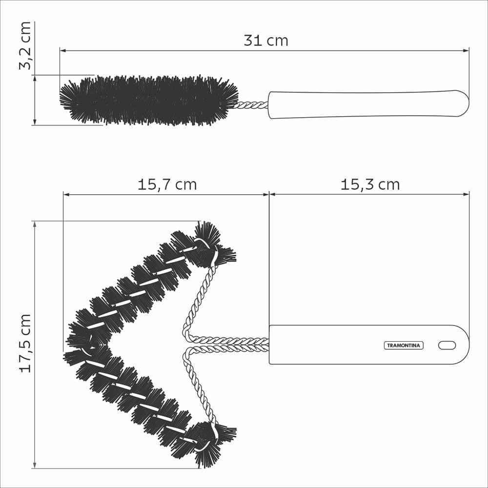 Escova para Grelha Churrasco com Estrutura de Inox com Cerdas de Nylon - Tramontina - 2