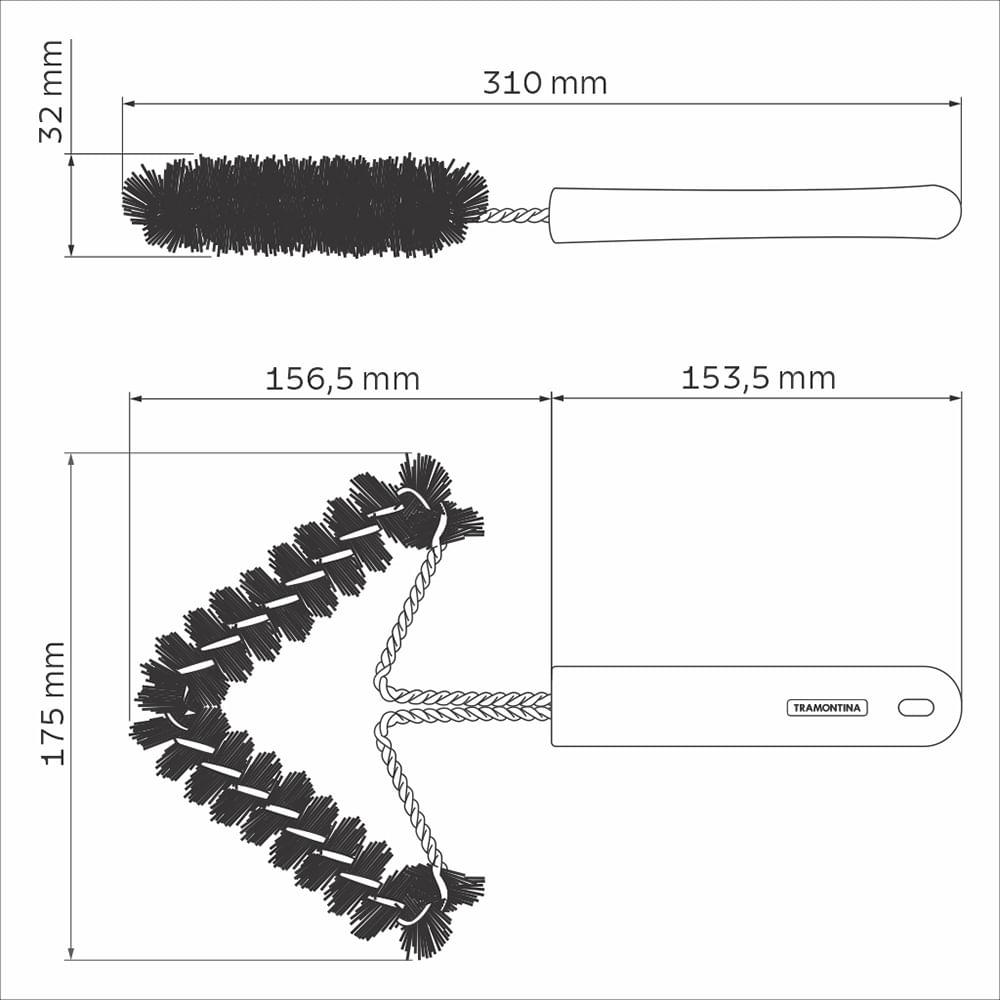 Escova para Grelha Churrasco com Estrutura de Inox com Cerdas de Nylon - Tramontina - 3