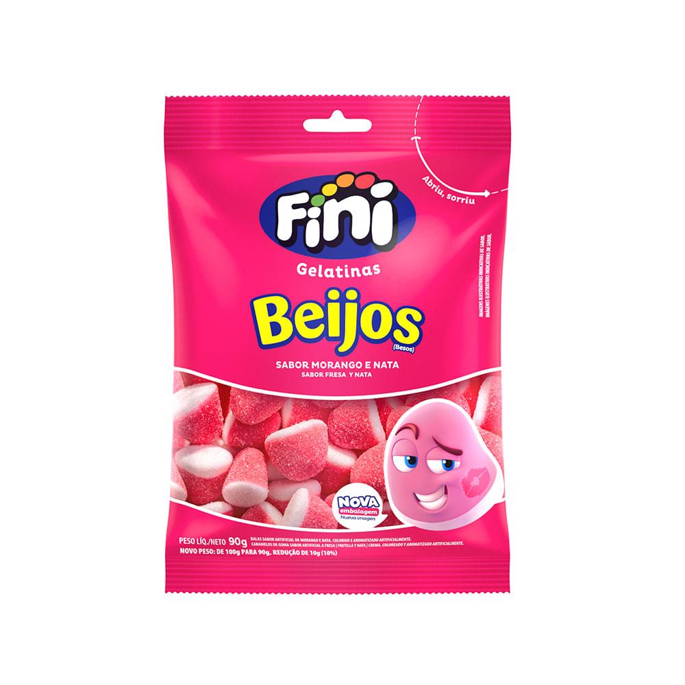 3 Packs de Balas de Gelatina Beijos Sabor Morango 90G - Fini - 2