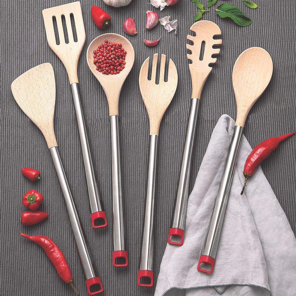 Pegador para Massa de Madeira com Cabo Inox Cucinare Vermelho - Tramontina - 3