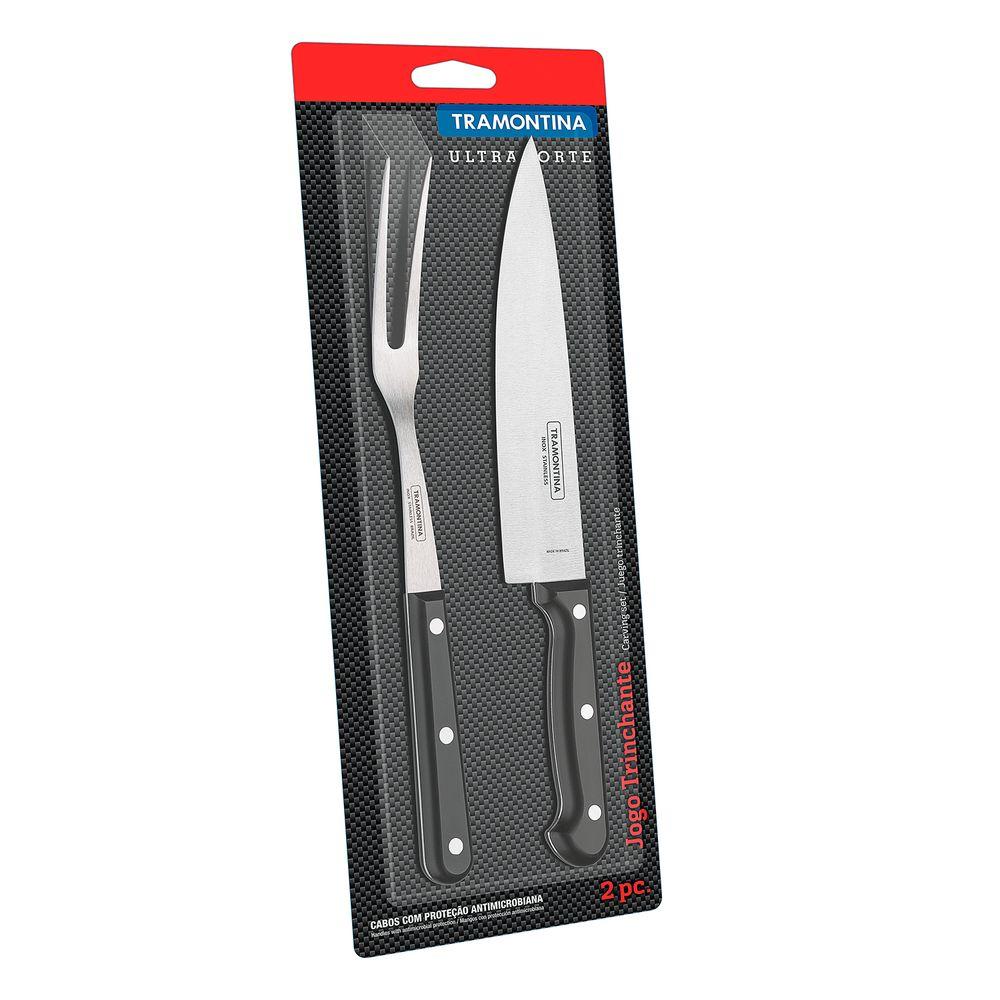 Jogo Trinchante com Lâmina em Aço Inox e Cabo de Polipropileno Ultracorte  Preto 2 pçs - Tramontina - 2