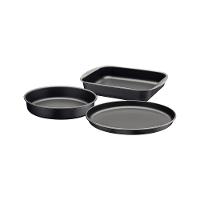 Jogo de Assadeiras Brasil em Alumínio com Antiaderente Interno e Externo Grafite 3pçs - Tramontina - 1