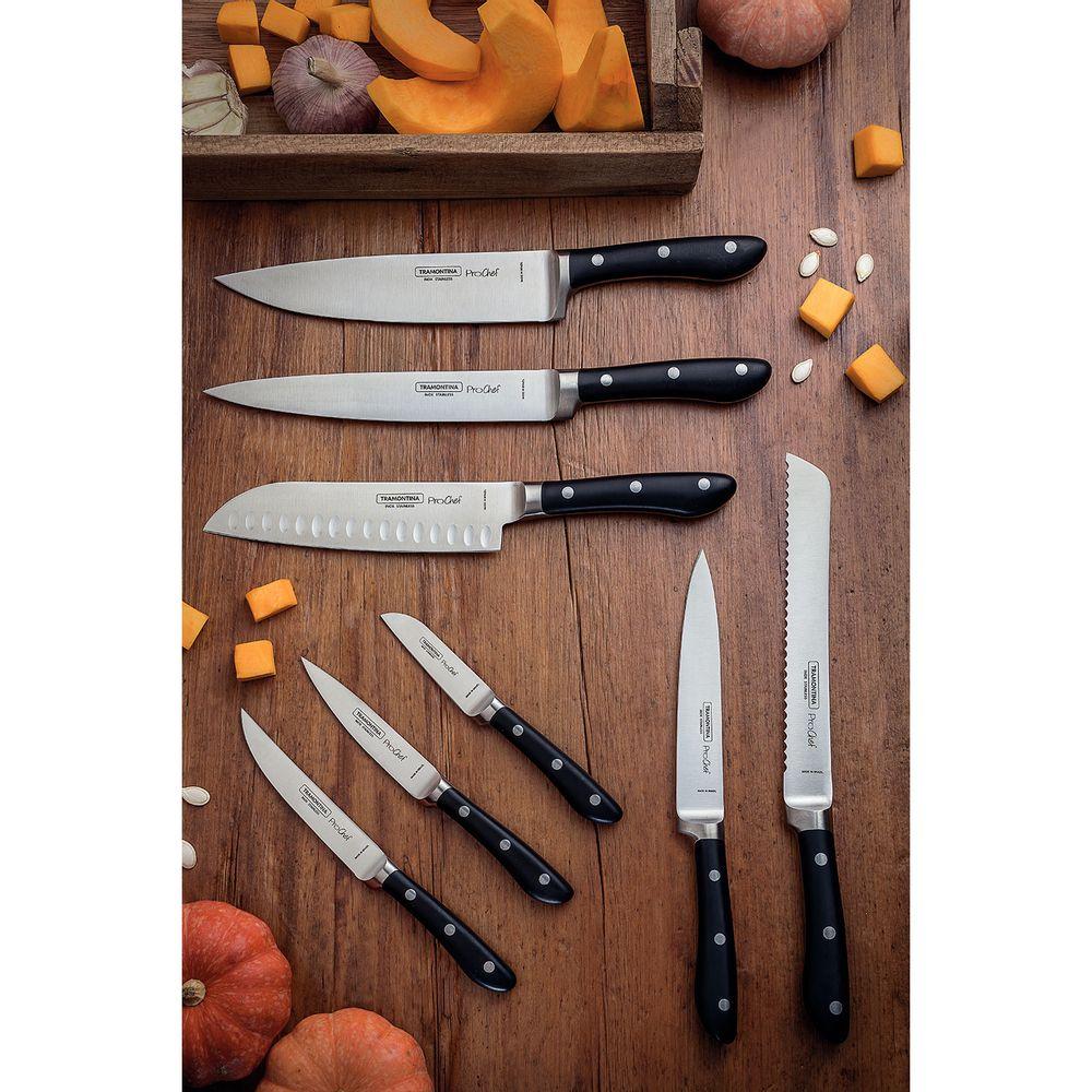 Faca Chef em Aço Inox e Cabo de Policarbonato com Fibra de Vidro ProChef Preta 8"- Tramontina - 3