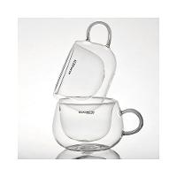 Conjunto de Xícaras de Chá Parede Dupla com Alça 200ml - Bugatti - 1