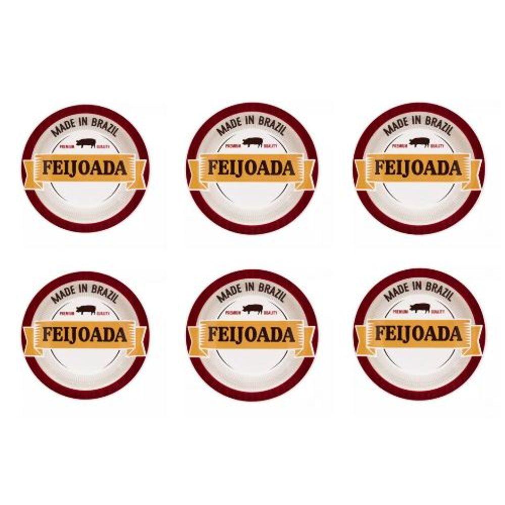 Conjunto de Pratos Fundo de Porcelana Feijoada Premium 6pçs - Oxford - 1