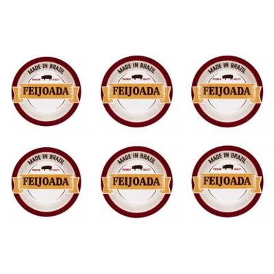 Conjunto de Pratos Fundo de Porcelana Feijoada Premium 6pçs - Oxford
