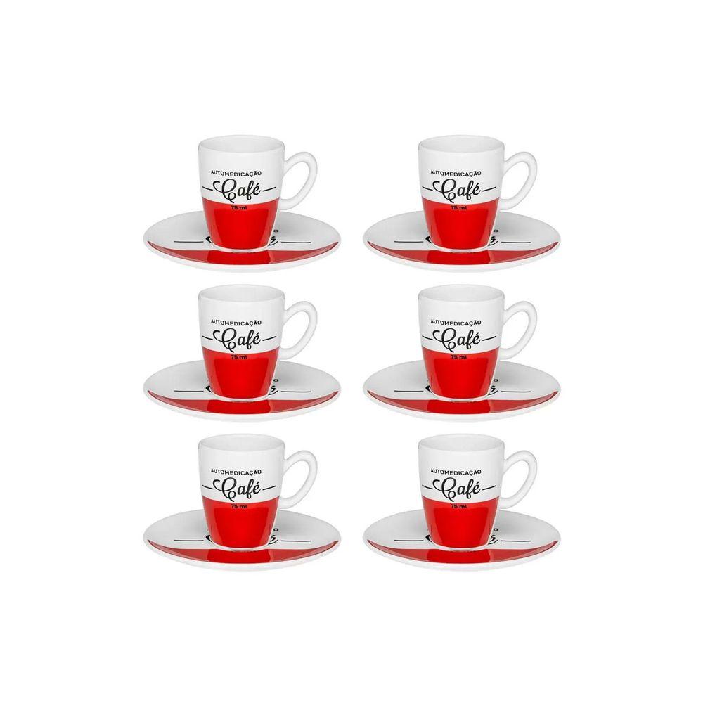 Conjunto de Café Expresso Cafeína 75ml 12pçs - Oxford - 1