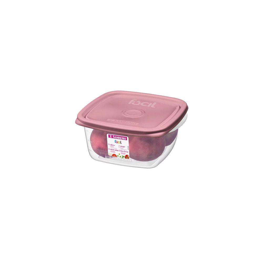 Pote Quadrado Fácil Rosa 1950ml - Sanremo - 1