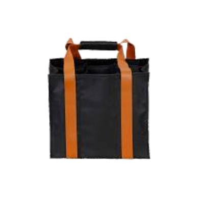 Bolsa Térmica para 6 Garrafas com Alça de Couro Preta  - Anabell