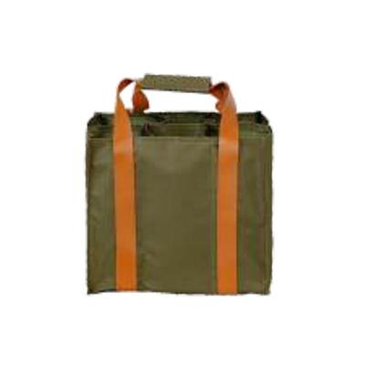 Bolsa Térmica para 6 Garrafas Alça de Couro Verde Militar  - Anabell