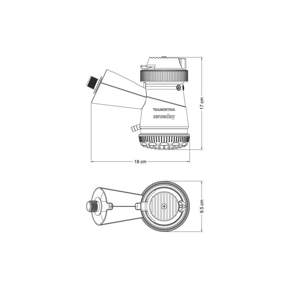 Ducha Elétrica com 3 Temperaturas 5500W Branca e Verde 220V - Tramontina - 7