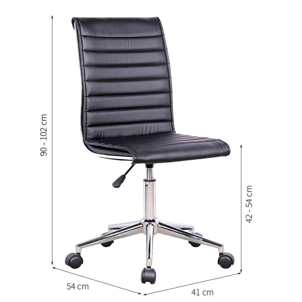 Conjunto com 4 Cadeiras de Escritório Secretária Giratórias Marilyn Preto - 4