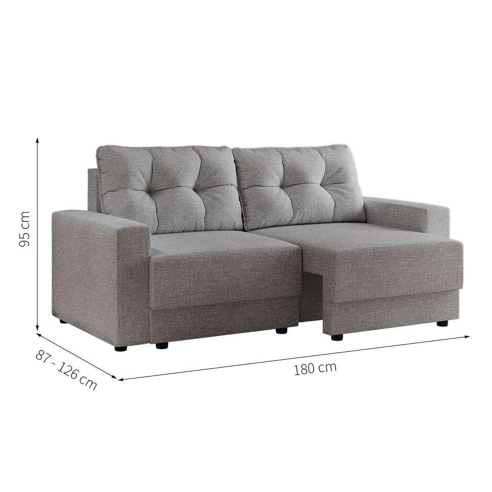 Sofá 3 Lugares Retrátil Lubeck Linho Cinza - 3