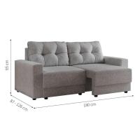 Sofá 3 Lugares Retrátil Lubeck Linho Cinza - 3