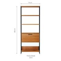 Estante Dijon 1 PT Freijó e Preta 74 cm - 3