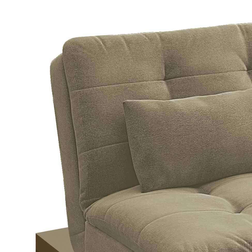 Sofá-Cama 3 Lugares Casal Premium Base e Pés de Madeira Suede Bege - 10