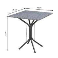 Mesa de Jantar Quadrada Thais Preta 70 cm - 3