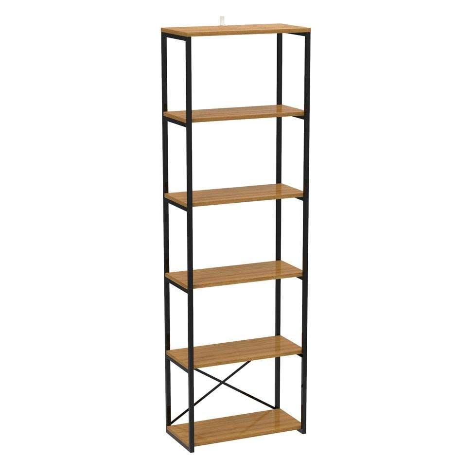 Estante Industrial Stanford Amêndoa e Preta 60 cm - 1