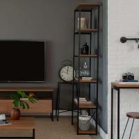 Estante Industrial Stanford Amêndoa e Preta 60 cm - 6