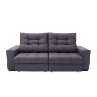 Sofá 3 Lugares Retrátil e Reclinável Biarritz Suede Grafite - 3