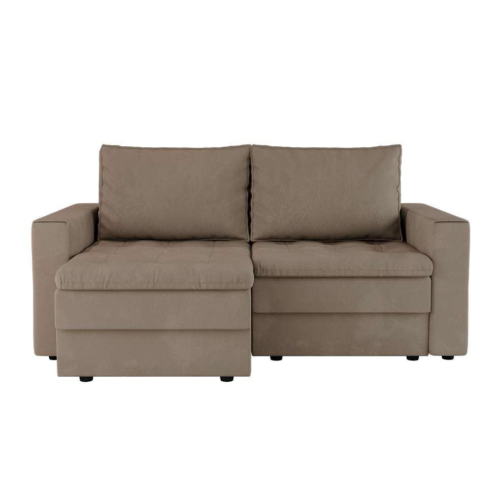 Sofá 3 Lugares Retrátil Berna Suede Bege 180 cm - 5