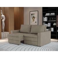 Sofá 3 Lugares Retrátil Berna Suede Bege 180 cm - 2