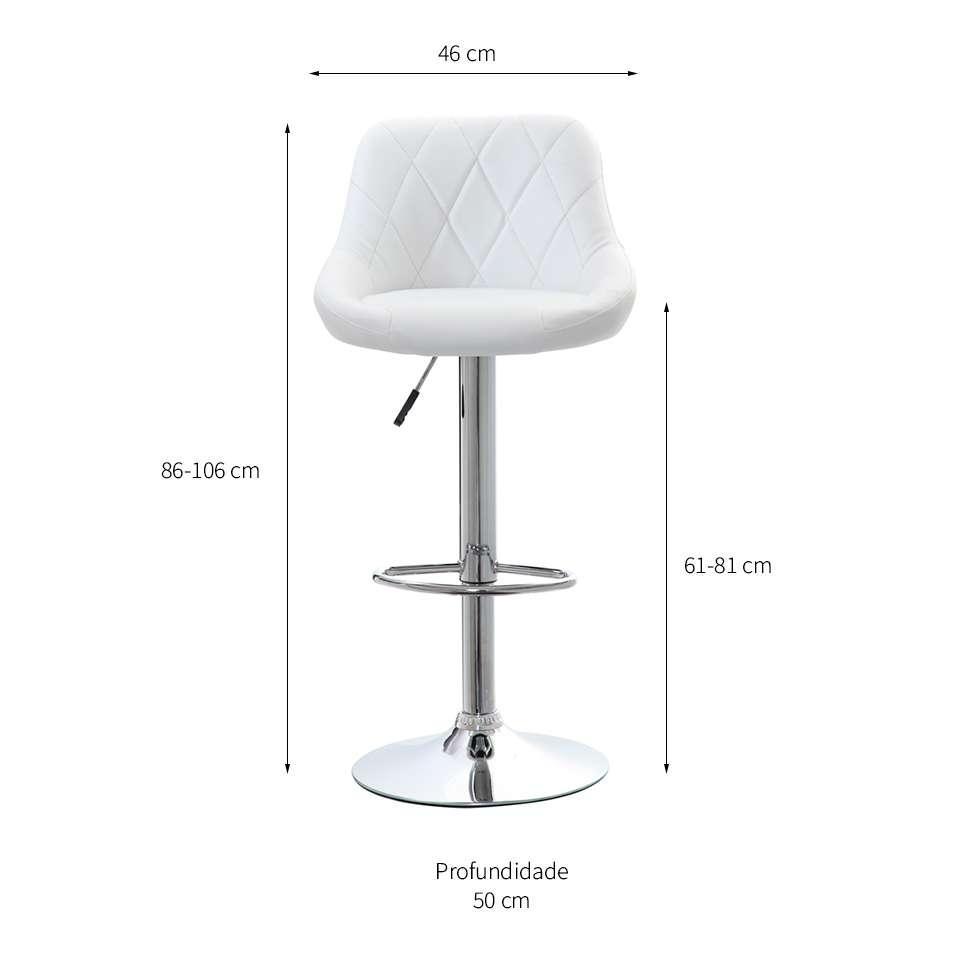 Banqueta Giratória Milano Branca - 3