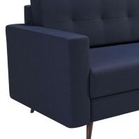 Sofá 3 Lugares Living Pé Palito Linho Cotton Azul Marinho 180 cm - 6