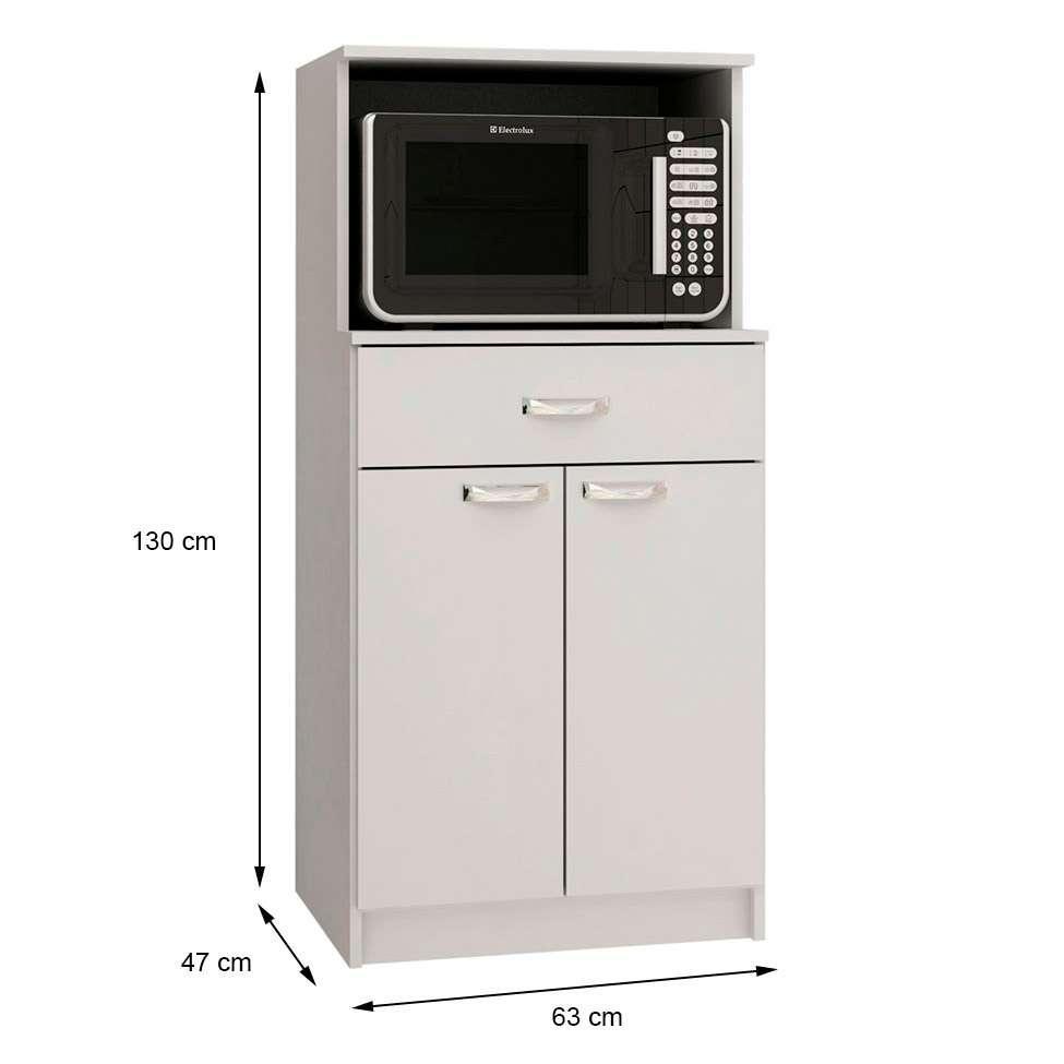 Armário para Micro-ondas Rogue 2 PT 1 GV Branco - 3