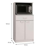 Armário para Micro-ondas Rogue 2 PT 1 GV Branco - 3