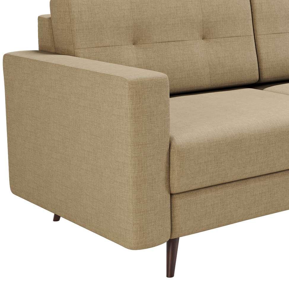 Sofá 2 Lugares Living Pé Palito Linho Cotton Bege - 6