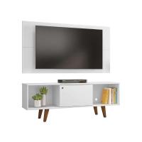 Rack com Painel para TV até 42 Polegadas Salah Branco 135 cm - 2