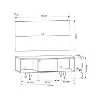 Rack com Painel para TV até 42 Polegadas Salah Branco 135 cm - 3