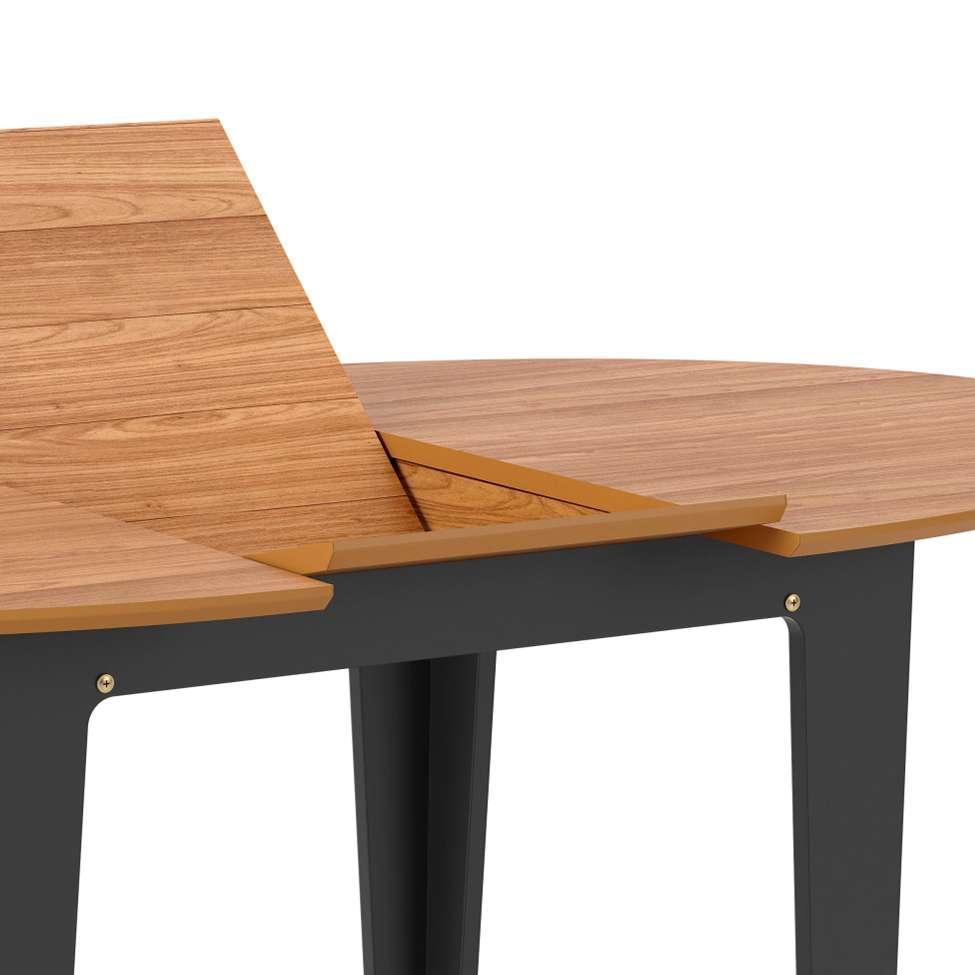 Mesa de Jantar Extensível Oval Helena Freijó e Preta - 4