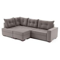 Sofá de Canto 7 Lugares Glória Suede Cinza - 5