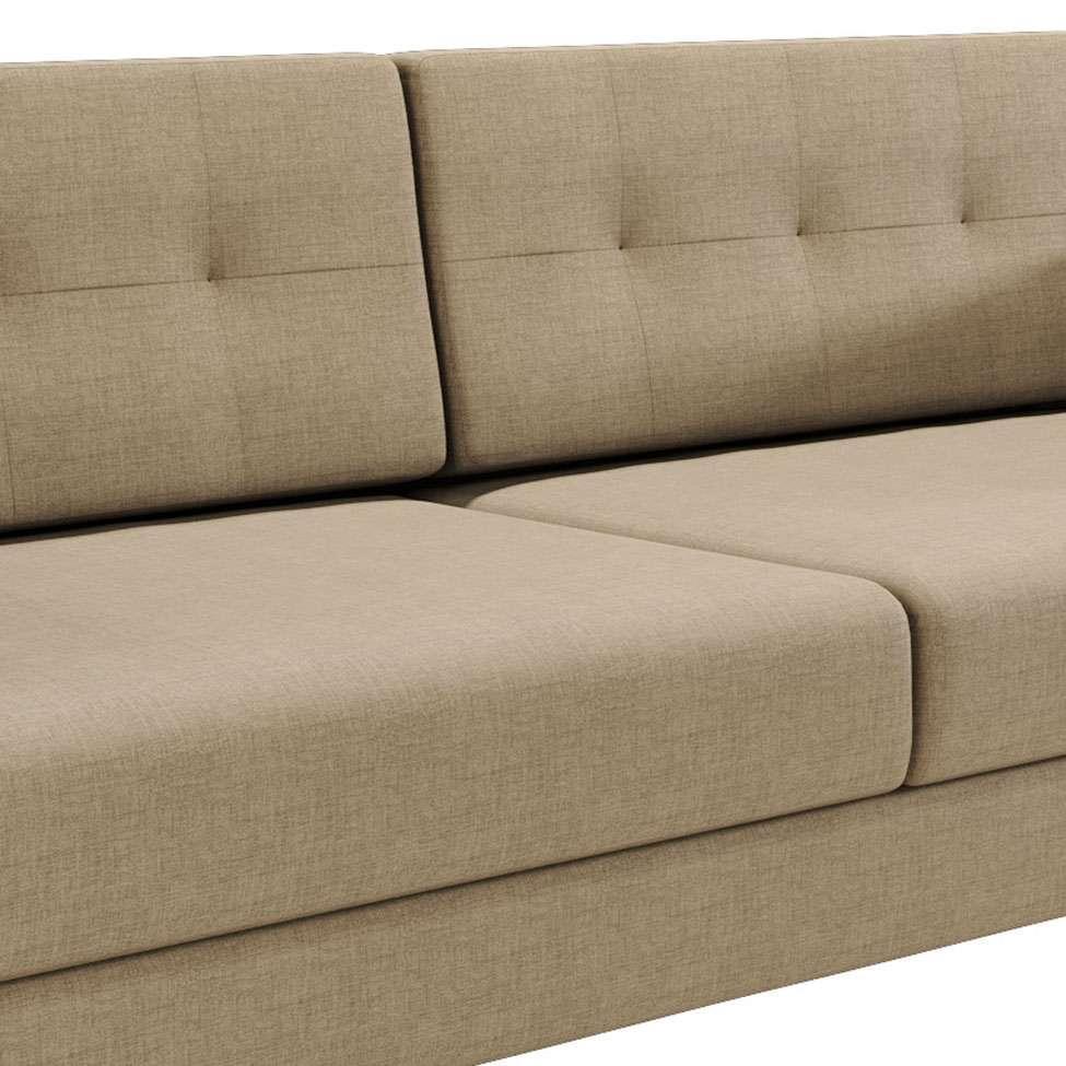 Sofá 3 Lugares Living Pé Palito Linho Cotton Bege 180 cm - 6
