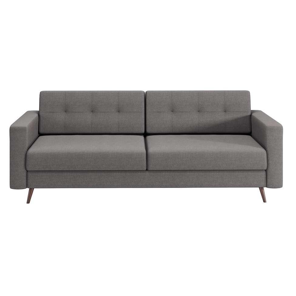 Sofá 3 Lugares Living Pé Palito Linho Cotton Cinza 180 cm - 4