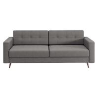 Sofá 3 Lugares Living Pé Palito Linho Cotton Cinza 180 cm