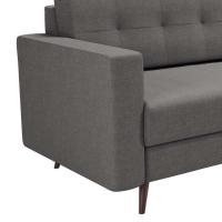 Sofá 3 Lugares Living Pé Palito Linho Cotton Cinza 180 cm - 6