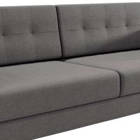 Sofá 3 Lugares Living Pé Palito Linho Cotton Cinza 180 cm - 7