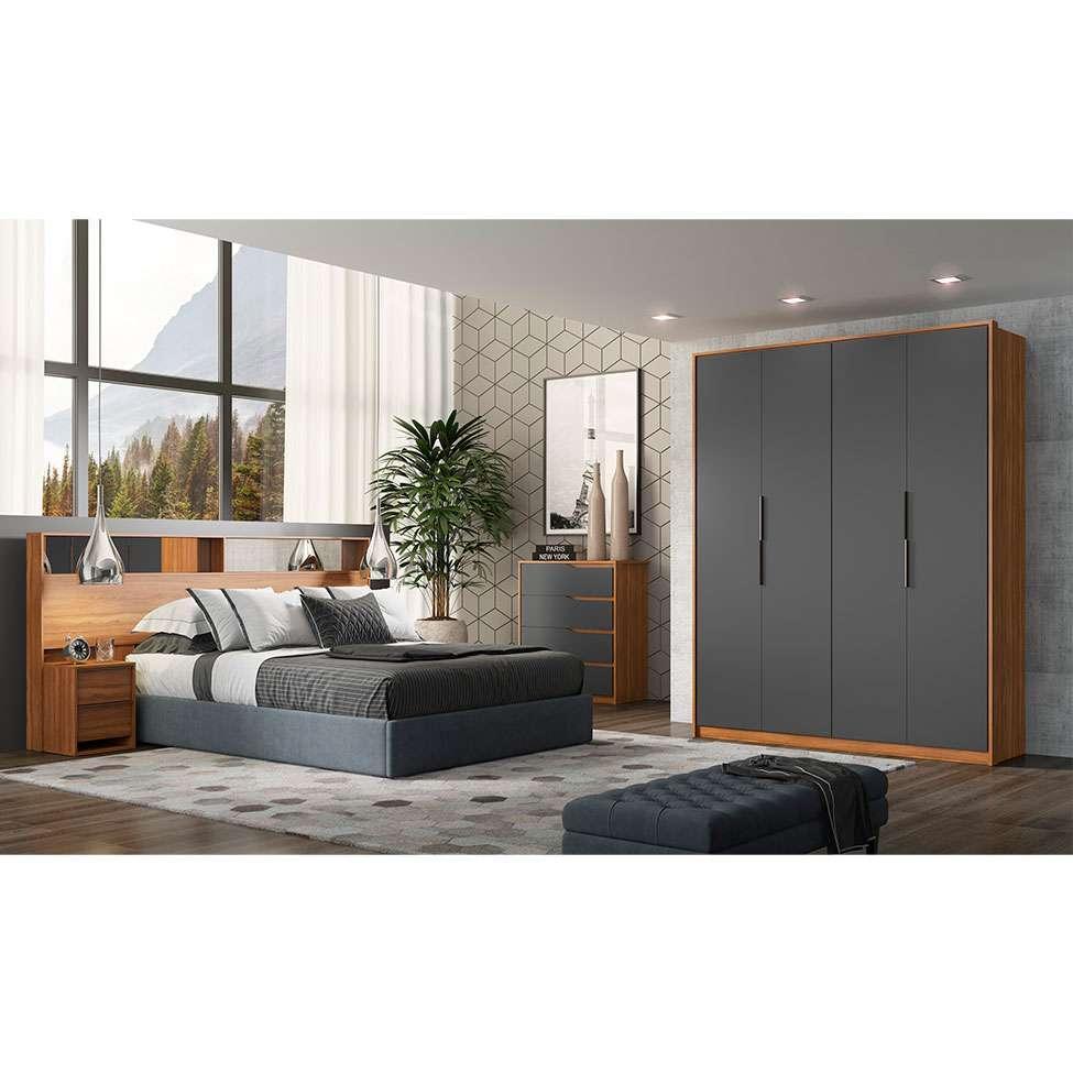 Guarda-Roupa Casal Attore 4 PT 3 GV Amendola e Grafito - 2