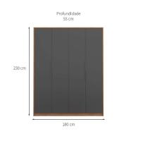 Guarda-Roupa Casal Attore 4 PT 3 GV Amendola e Grafito - 3