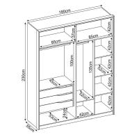 Guarda-Roupa Casal Attore 4 PT 3 GV Amendola e Grafito - 5